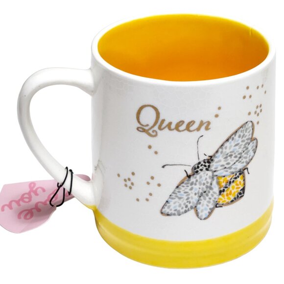NEW Queen Bee Mug  White and Yellow Holds 20 oz. - Picture 1 of 8